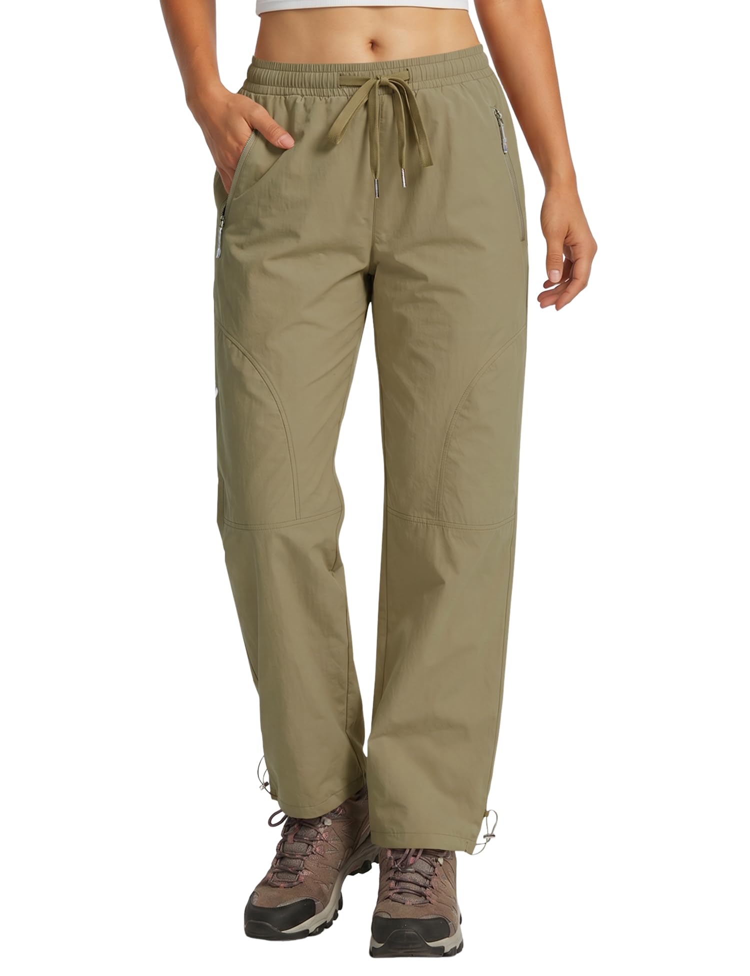Rapbin Wanderhose Damen Outdoorhose Leicht Schnelltrocknend Atmungsaktiv Trekkinghose Funktionshose Sommer mit Reißverschlusstaschen