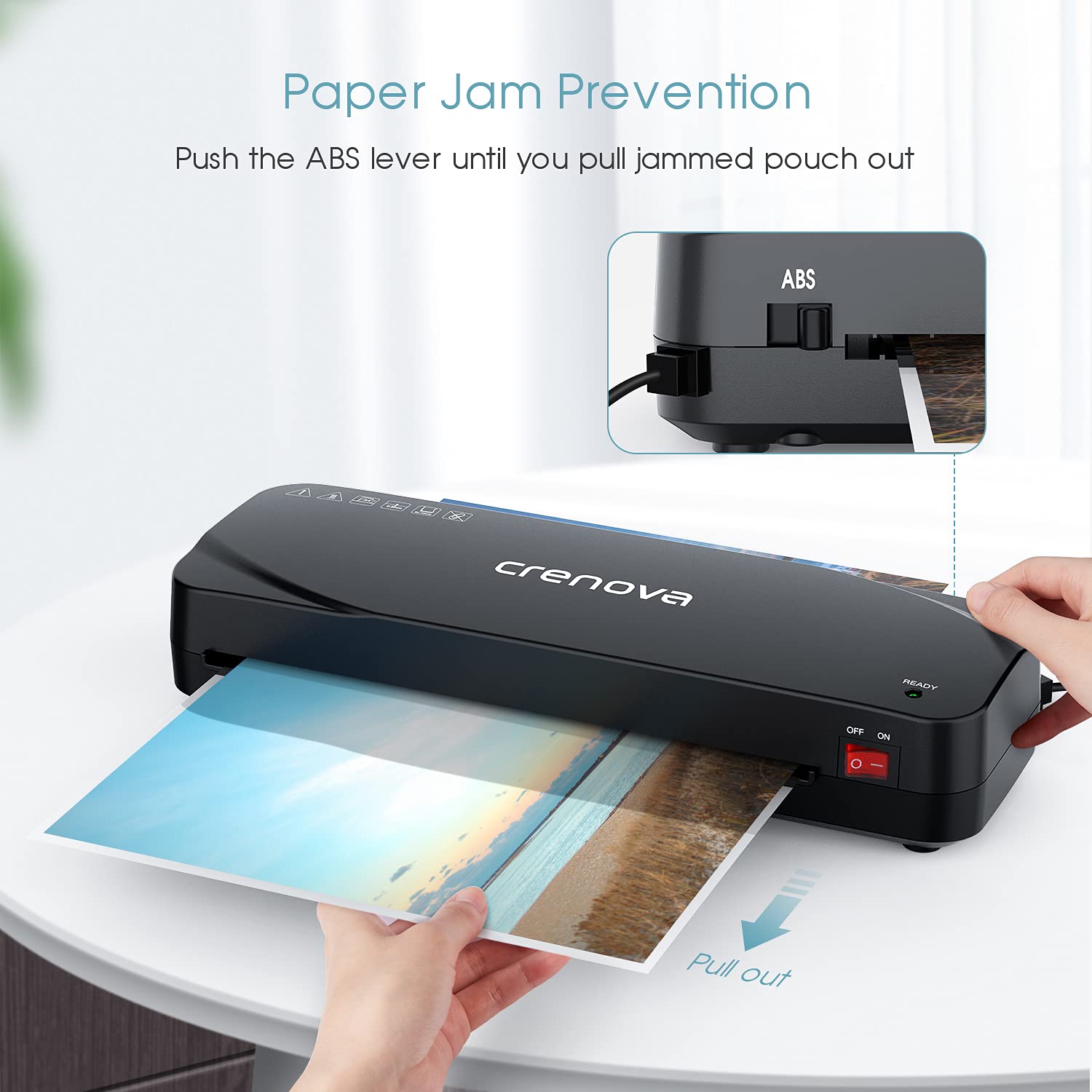 Laminator, Crenova A4 Laminator GS816, 4 in 1 Thermal Laminator, 9