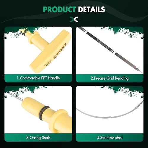 Miniatura 5 de SCITOO Varilla de medición de motor de 40.04 x 2.24 x 0.51 pulgadas para Dodge Ram 1500, 2500, 3500 2003-2008