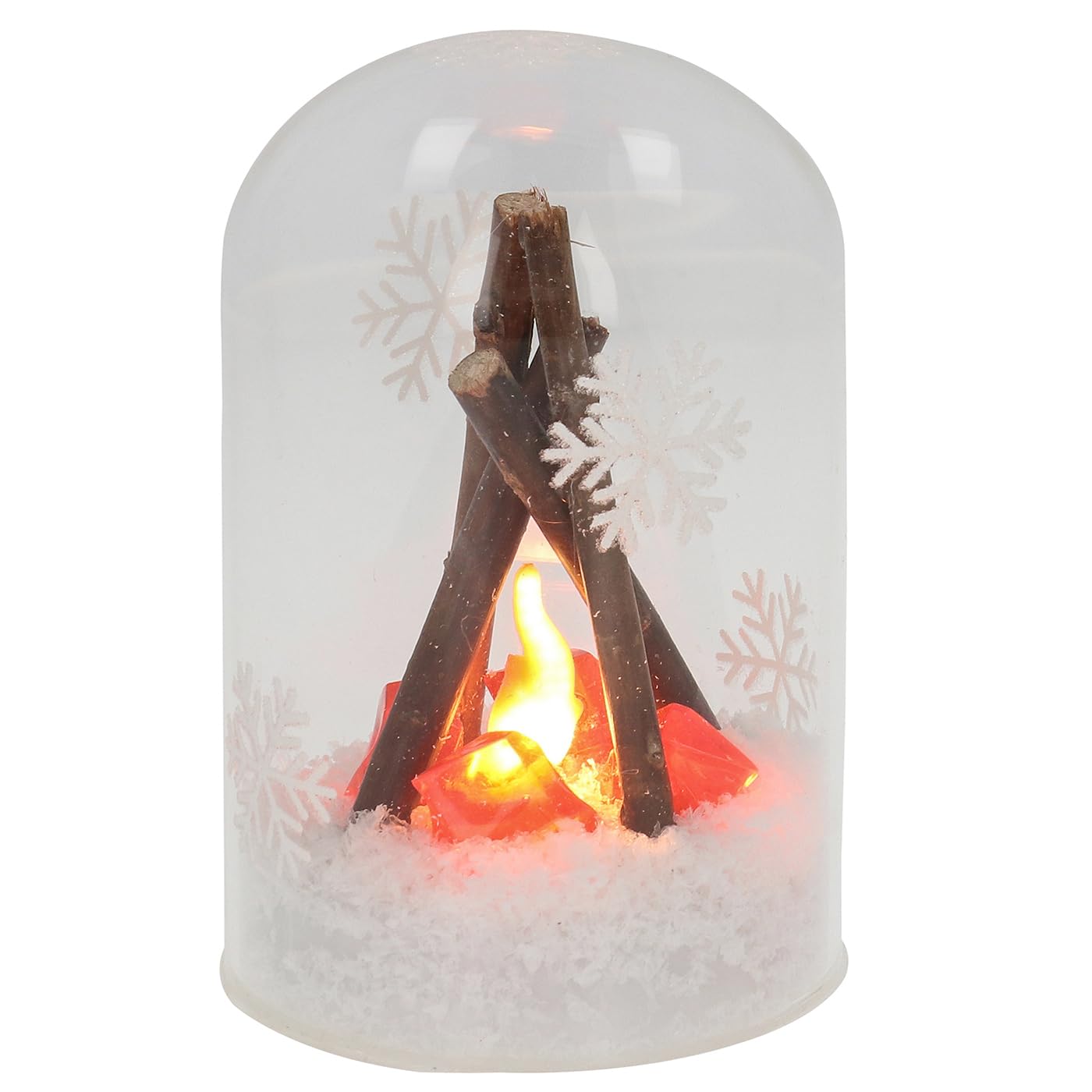 Shudehill Giftware Frosty Christmas LED Candle Decoration Glass Ball & Teardrop Snow Scene Small & Large Sizes Battery Operated Festive Ornament (Small Height 12.5 x Width 8.2x Depth 8.2cm)