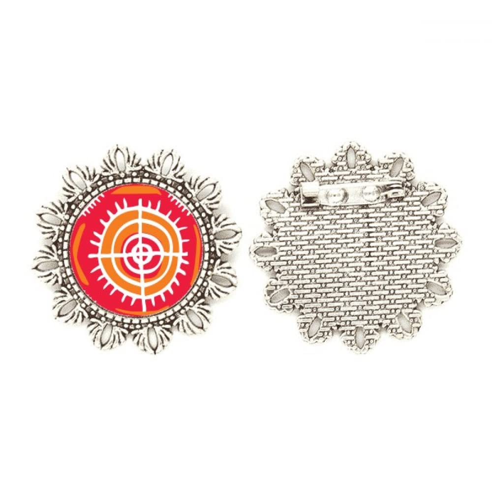 Broche de plata flor diseño tótems antiguos de México con cierre seguro 4