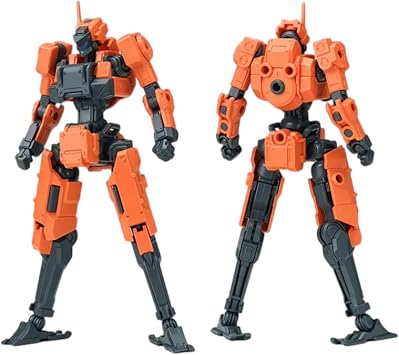 LEBOO Sheik Mainland 1/18 Model Kit,3.75in 2PCS 3MIN-A Series Standard Wolf Squad Orange-Red Assembled Mecha Action Figure Age 15+