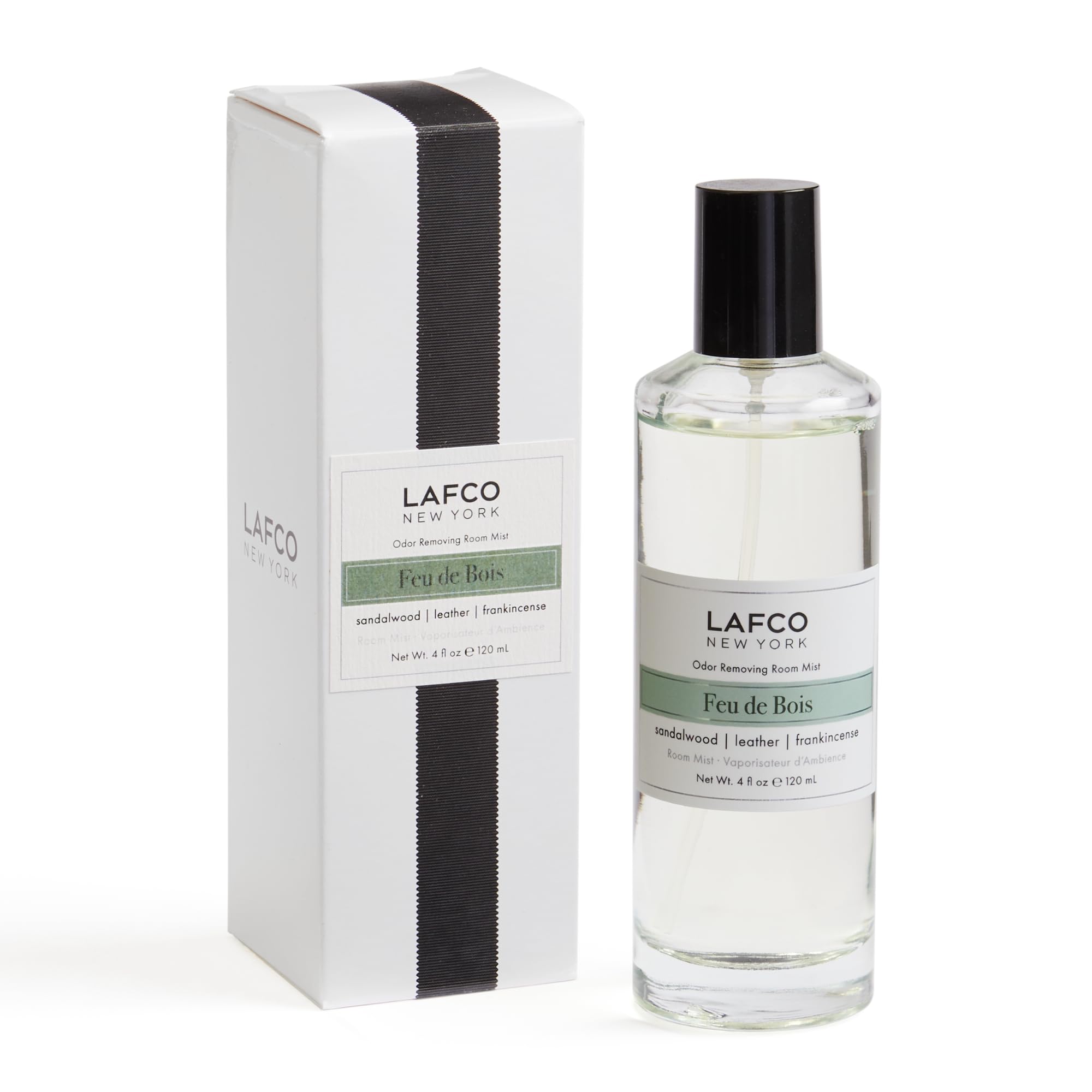 LAFCO New YorkOdor Removing Room Mist, Feu de Bois - 4 oz - Eliminates Unpleasant Scents & Provides Luxurious Fragrance - Up to 750 Pump Sprays Per Bottle - Made in the USA