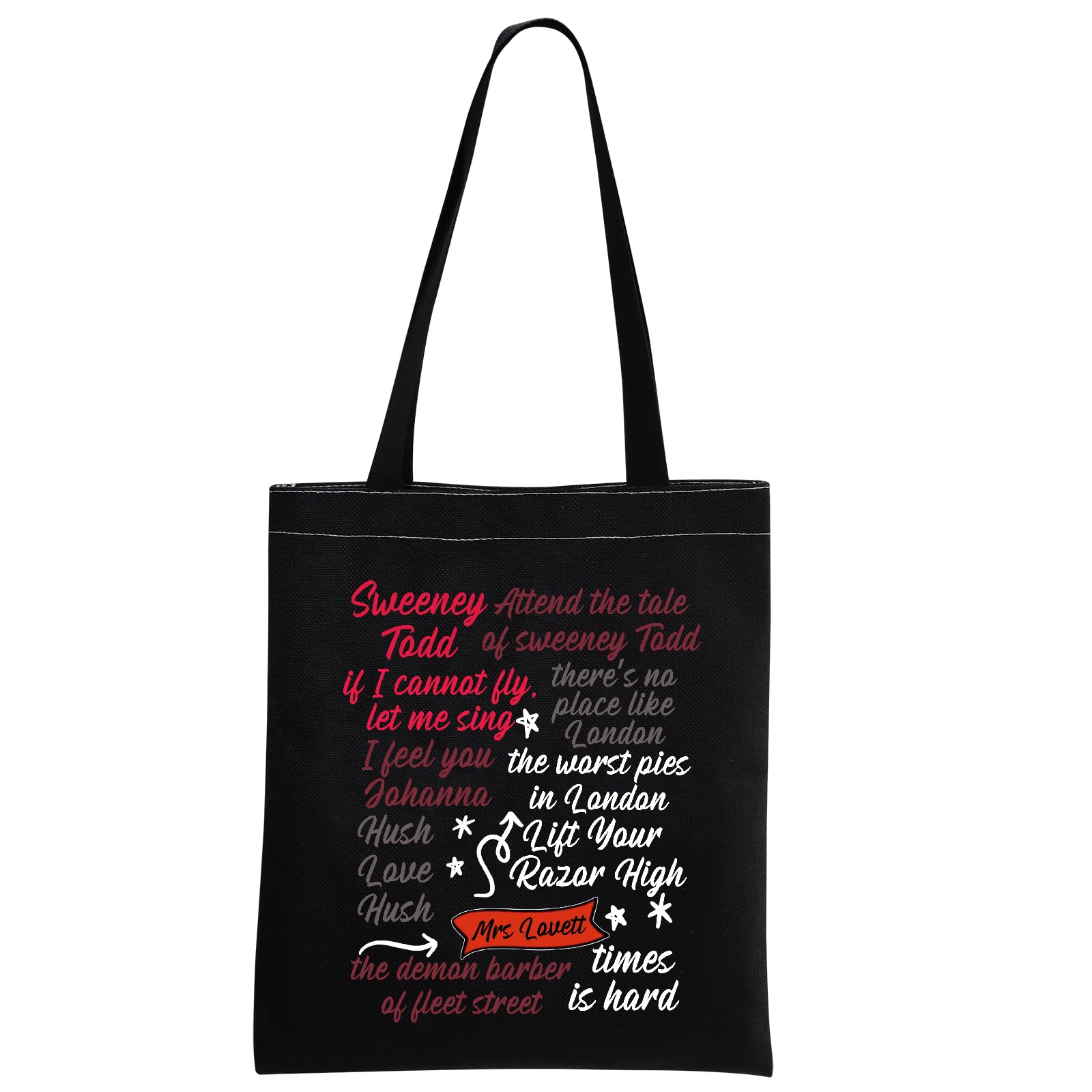 MNIGIU S-weeney T-odd Tote Bag S-weeney T-odd Musical Tote S-weeney To-dd Musical Merch S-weeney T-odd Quote