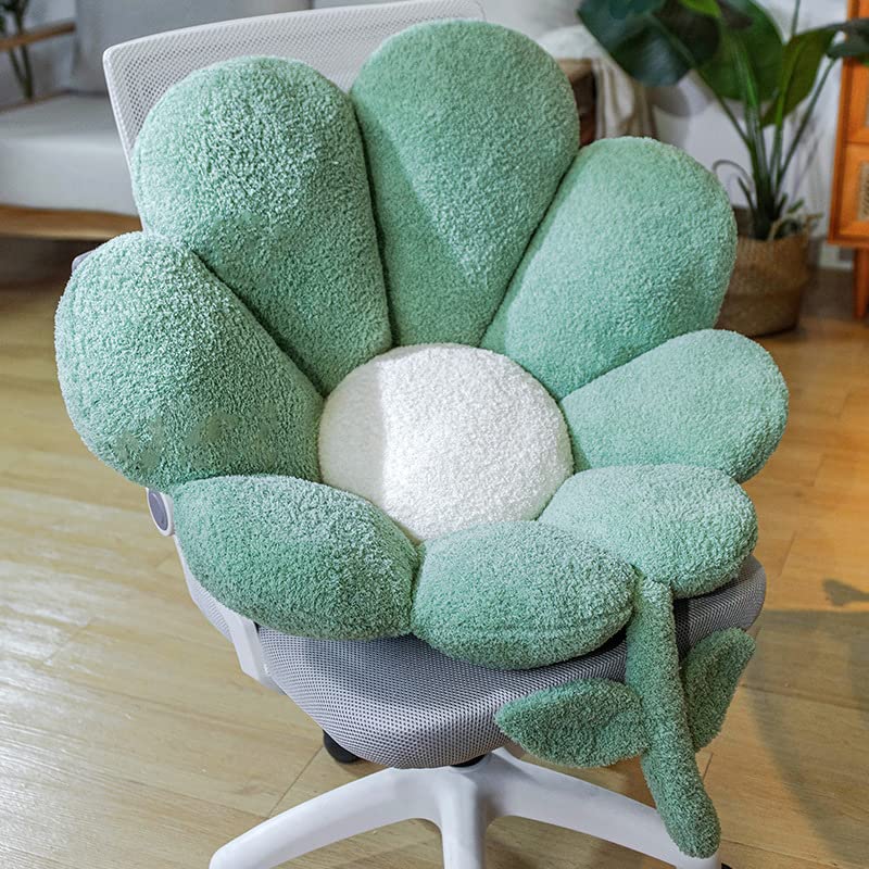 LUZBOSE Flower Seat Cushion Decorative Cushion Tatami Mat Sofa Backrest Sofa Seat Cushion Chair Cushion Backrest Suitable for Indoor and Outdoor Use(70 * 72cm, Green)