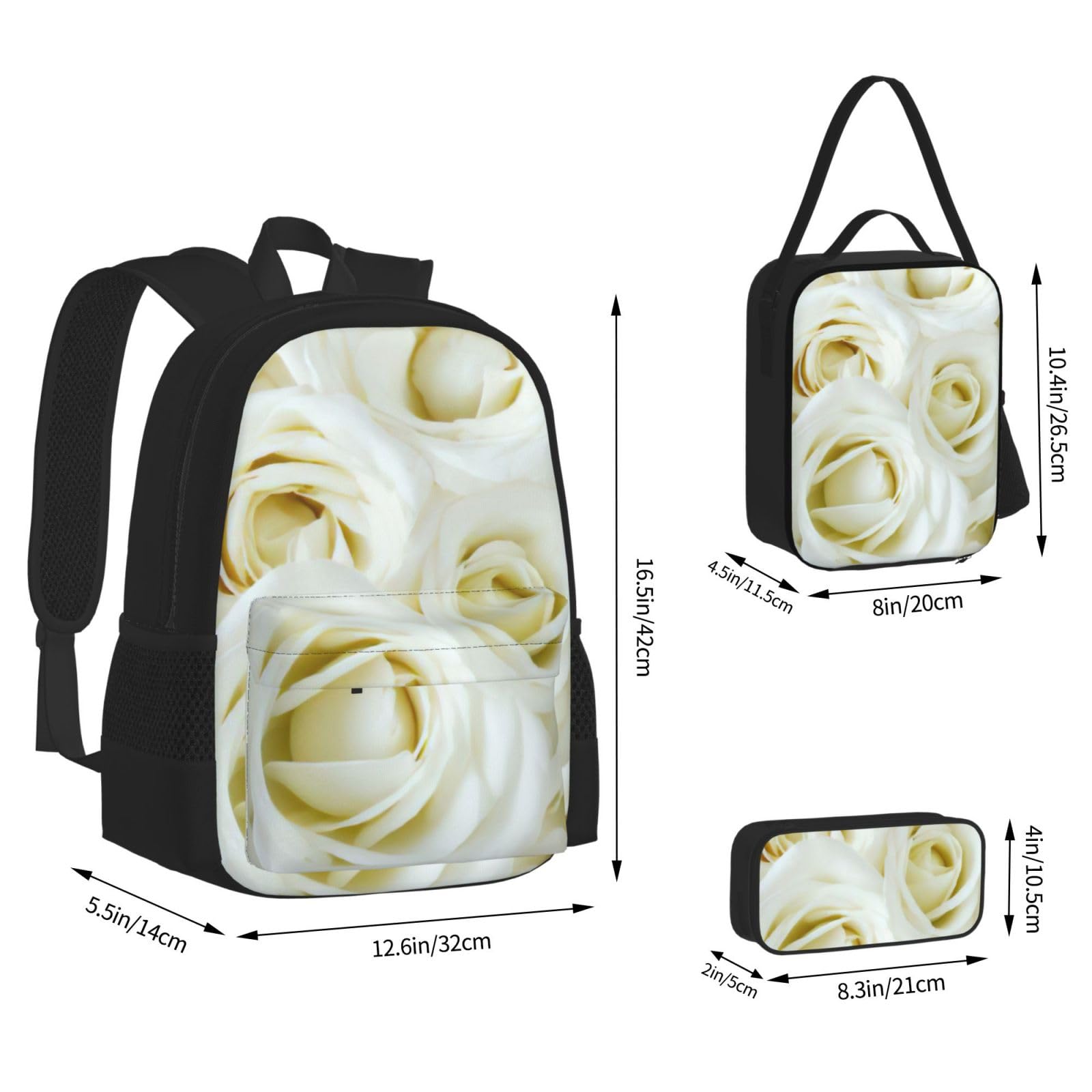 Zaino, borsa portapranzo, astuccio, set da 3 pezzi, per lavoro e