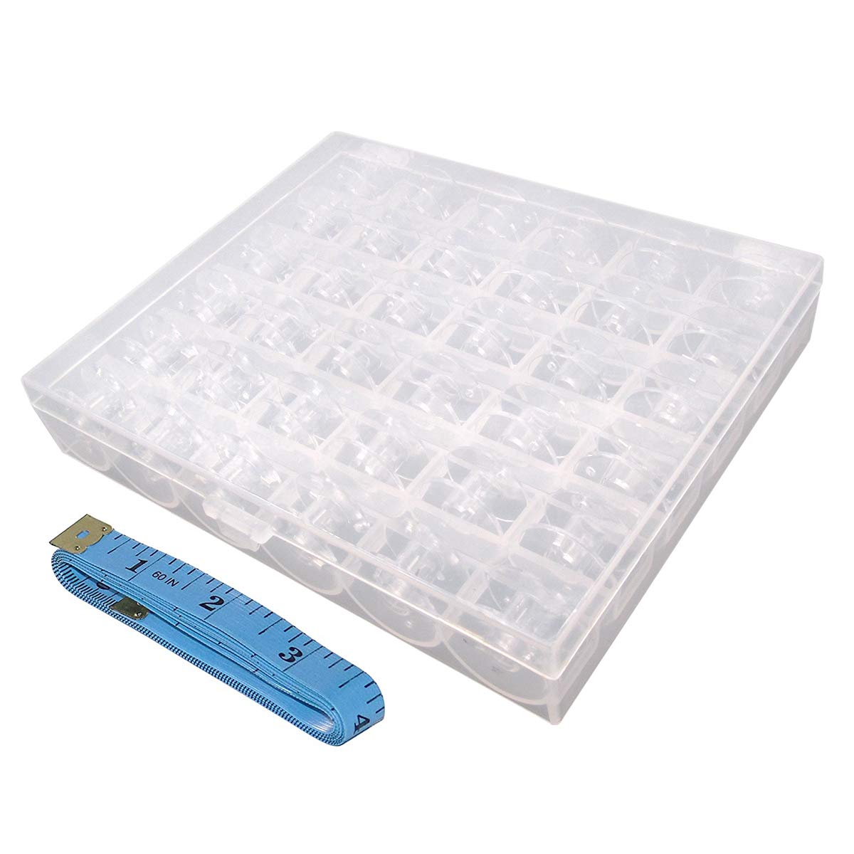ckpsmsBrand - #KP-19038 Sewing Machine Bobbins with Case Compatible with Brother Singer Janome Babylock White+ (36PCS+Measuring Tape)