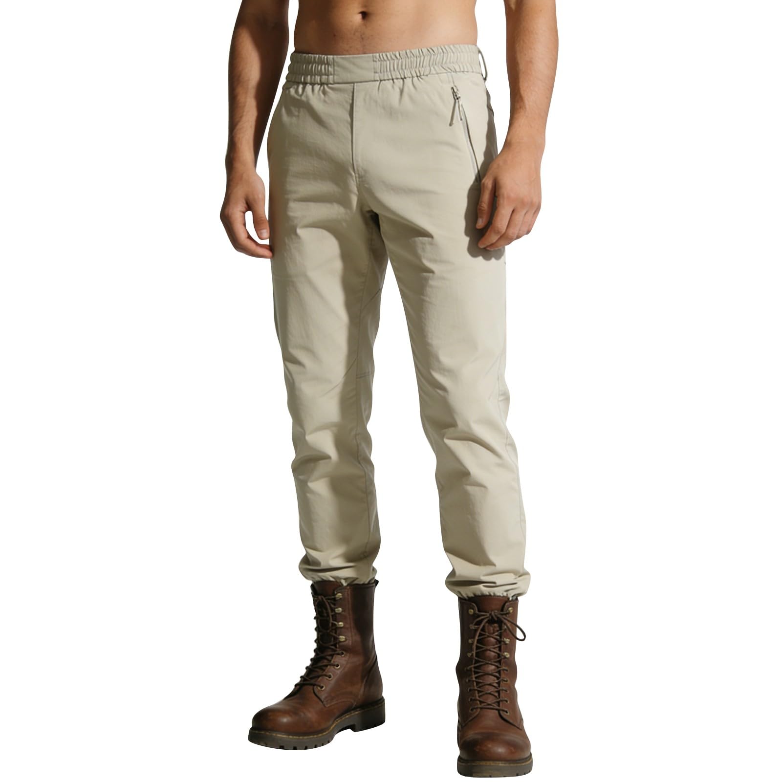 YRxUIAI Pantalon cargo pour homme, coupe ajustée, pantalon de travail, tactique, de randonnée, décontracté, respirant, multi-poches