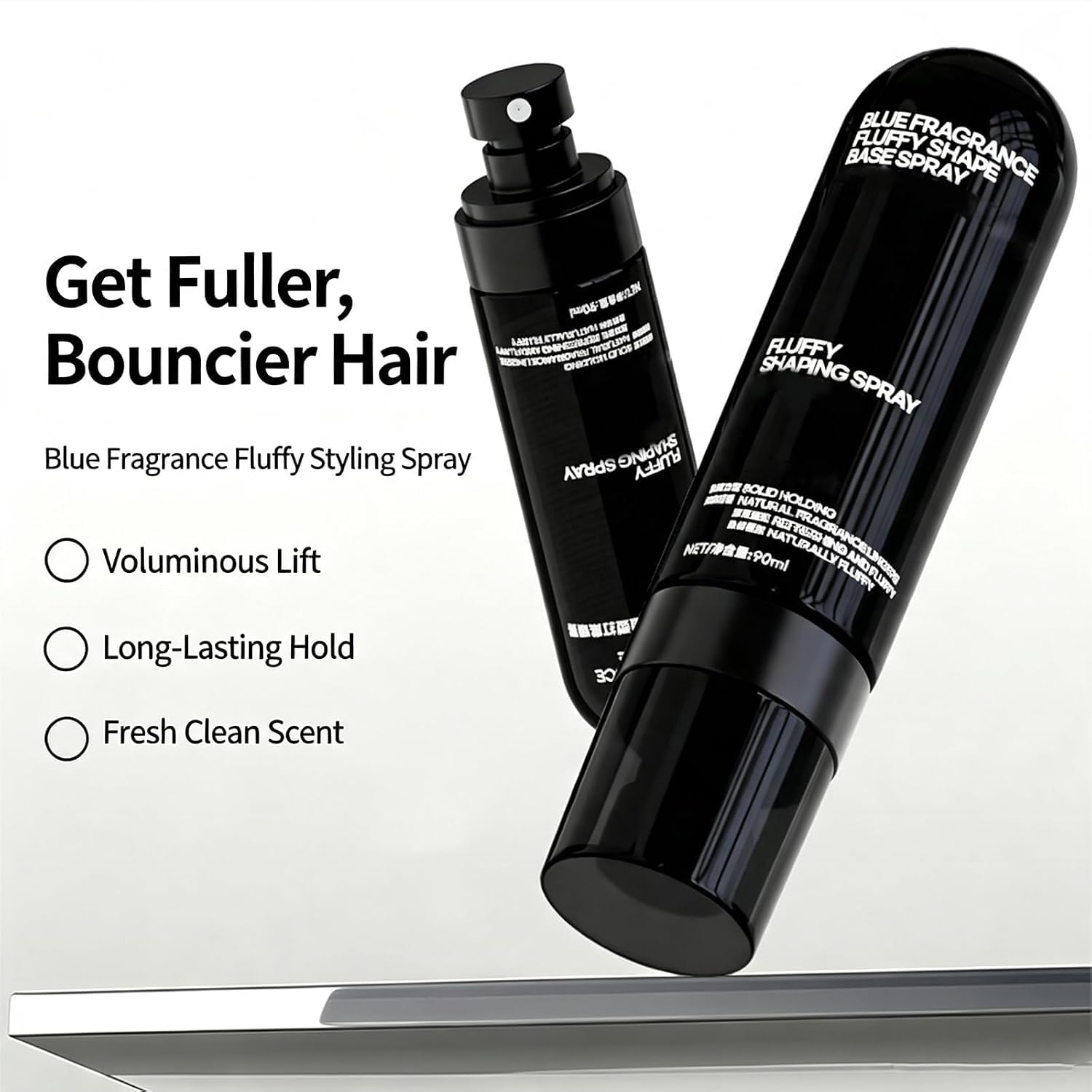 Spray moldeador para dar volumen y cuerpo al cabello (90 ml), con aroma a melocotón; aporta volumen, ligereza y movimiento, con una fijación duradera para un aspecto voluminoso al instante (3PCS)