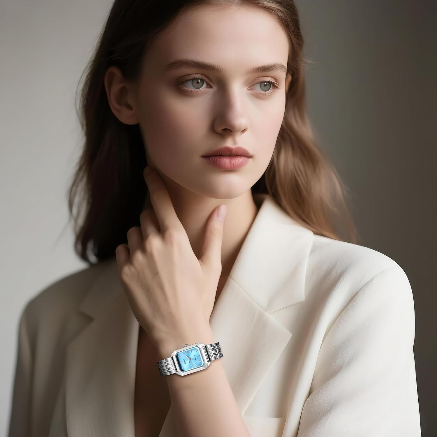 Lancardo Women Square Wrist Watch: Classic Gold Silver Tone Band Case Quartz Analog Link Dress Watch for Lady Birthday Womens Day Mothers Day - Image 5