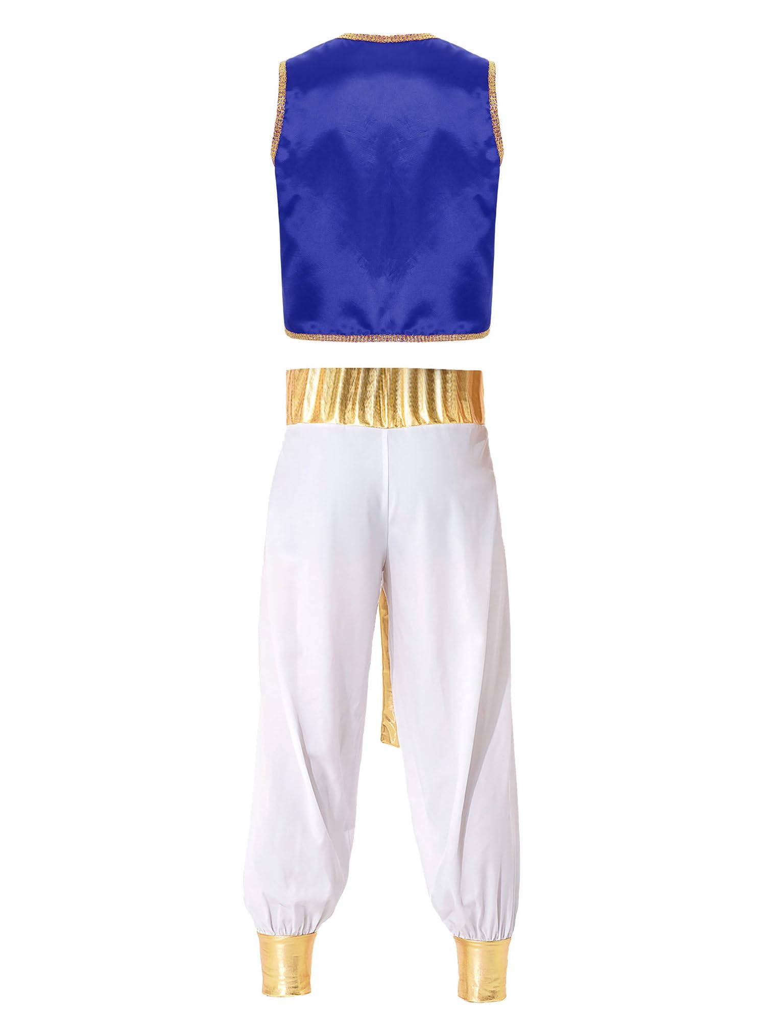 dPois Homme Déguisement Arabe Gilet Pantalon Costume Arabe Roi Prince Carnaval Partie Fête Jeux de Rôle