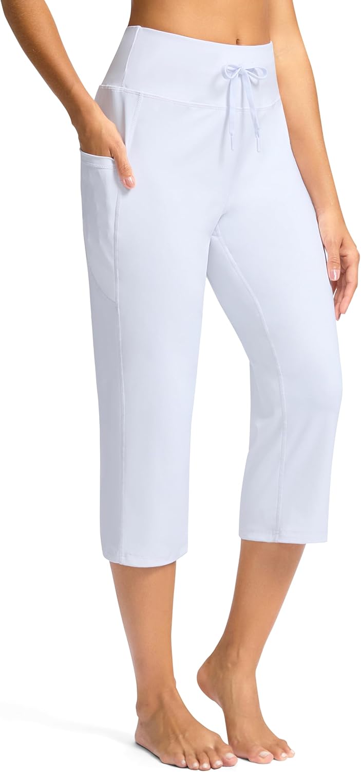 G Gradual Yoga Capri Pants for Women with Pockets High Waist Capris Leggings Tummy Control Straight Workout Summer Crop Pants - Image 2