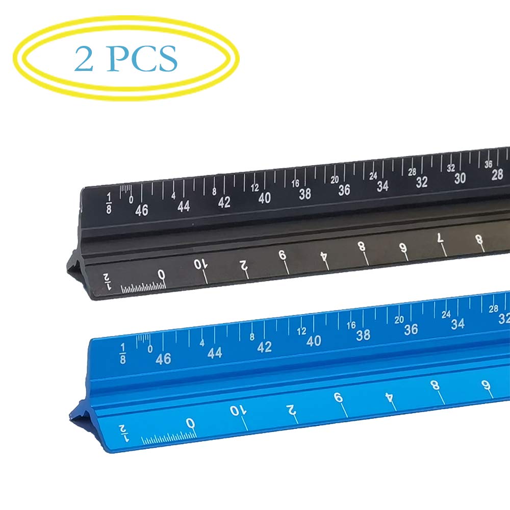 Buy Architectural Scale Ruler, Two 12 Inch Triangular Aluminum