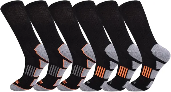JOYNÉE Mens 6 Pack Athletic Cushion Crew Socks Performance Running Socks
