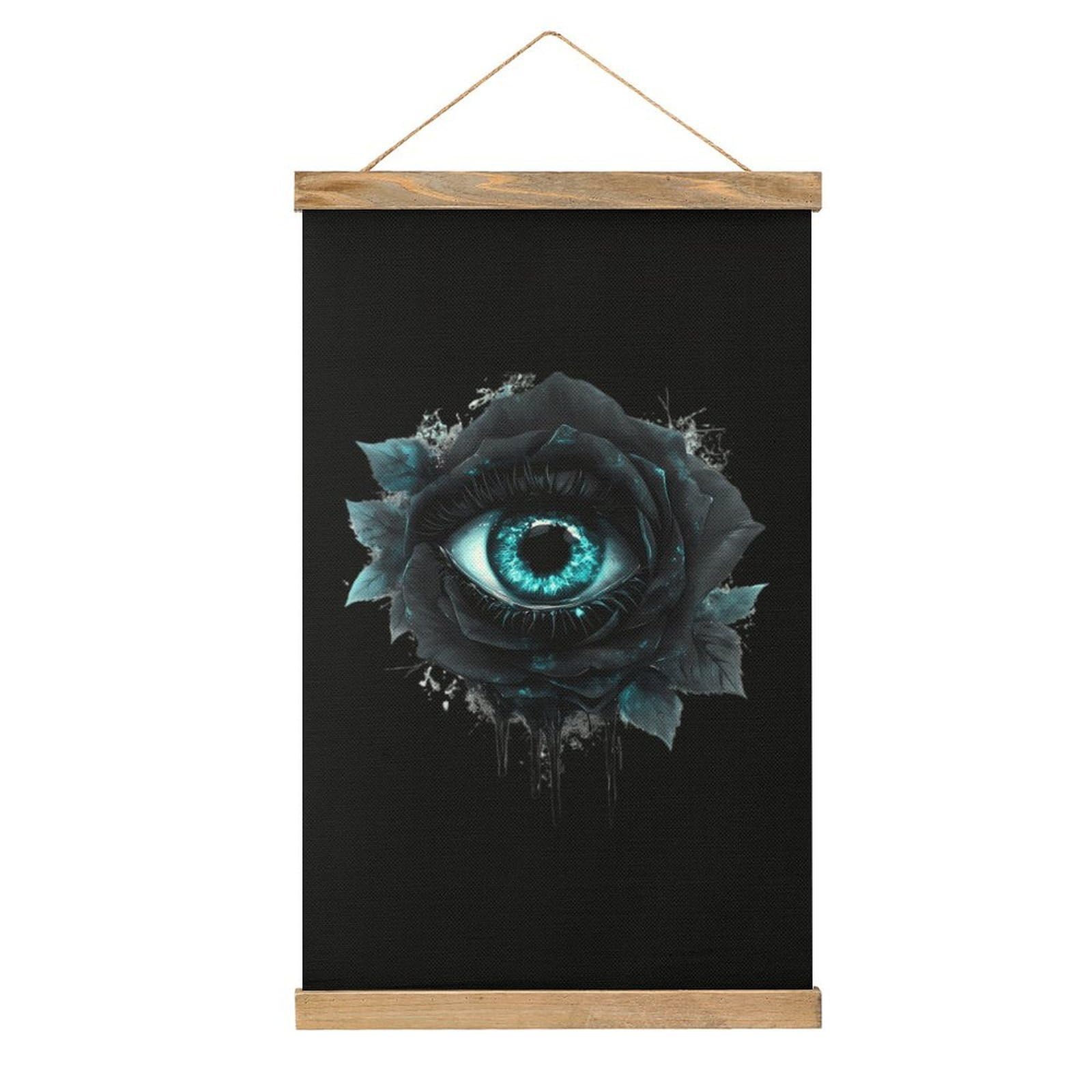 CGSBNGHA Evil Black Rose Eye Wall Art Prints Linen Hanging Painting Scroll Paintings Pictures Decor for Home