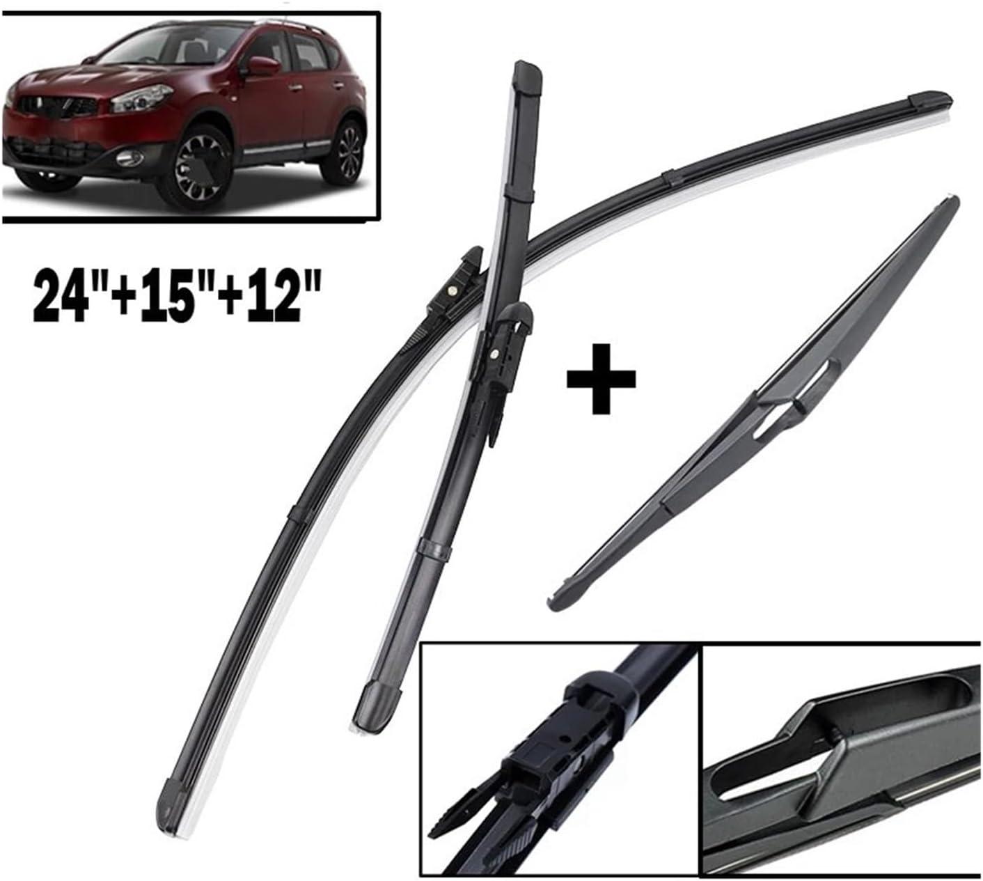 Windoe Wipers For For Qashqai J10 2006-2013 Car Front And Rear Wiper Strip Windshield Windscreen Front Window Car Accessories