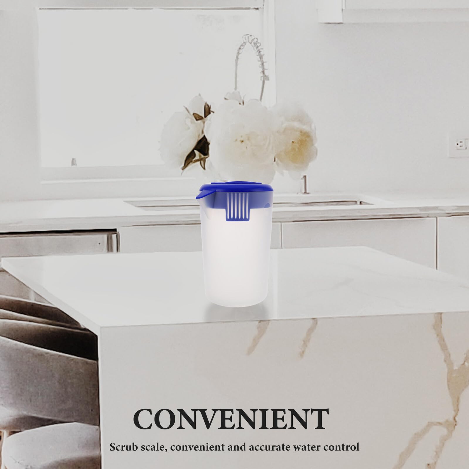Caraffa Plastica Opaca con Manico Ergonomico e Misuratore Graduato Brocca Refrigerabile per Bevande Calde e Fredde Contenitore Resistente per Acqua e Tè