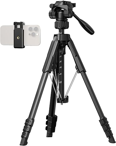 SmallRig Soporte de trípode para cámara de 71" AP-21, trípode de viaje para iPhone y cámara para Canon para Nikon con soporte para teléfono y bolsa