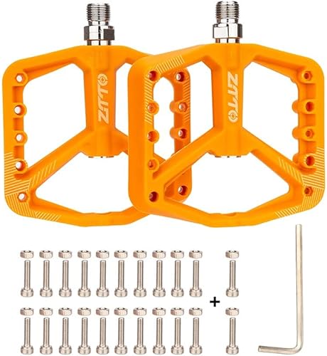 Bike Pedals MTB Bicycle Ultralight Flat Pedal Bearings Mountain Anti-Slip Big Foot DU Bushing Colorful Nylon Plastic 916" Mountain Bike Pedals