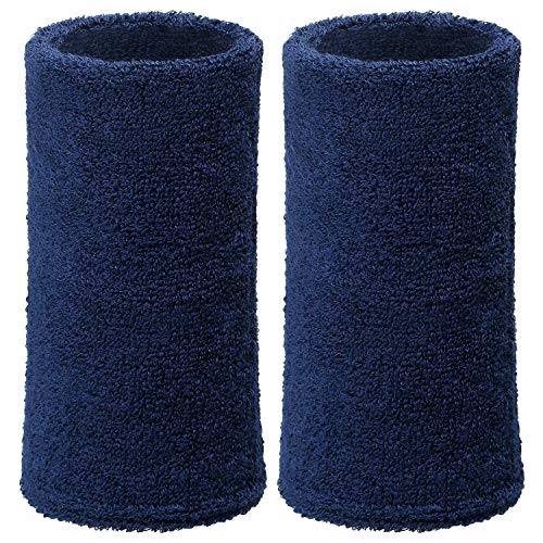 Image of WILLBOND 6 Inch Wrist Sweat Bands for Men Women Tennis Elastic Athletic Long Sweatband Wrist Absorbent for Basketball Tennis Running Outdoor Activity