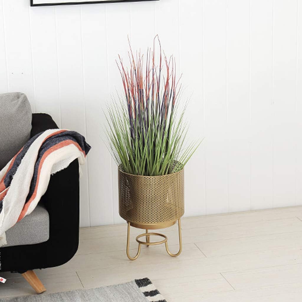 Iron Metal Flower Pot Stand Indoor Balcony Decoration Display Shelf Outdoor Garden Patio Plant Rack Bonsai Floor-Stand Home Decor-Gold(S)