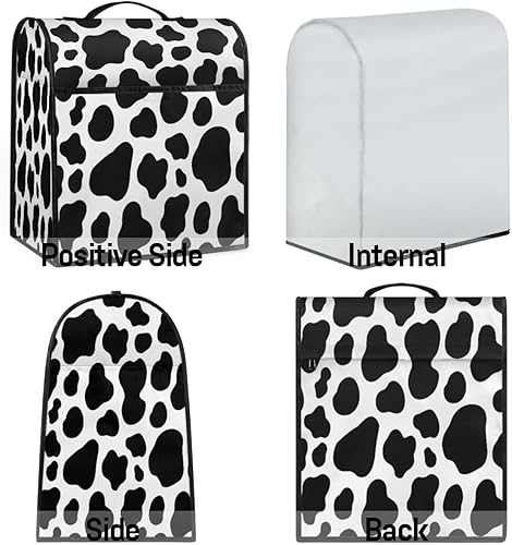 Miniatura 6 de Funda para mezcladora de cocina blanca y negra con estampado de vaca, compatible con cubierta de batidora de pie de 6 a 8 cuartos de galón, se