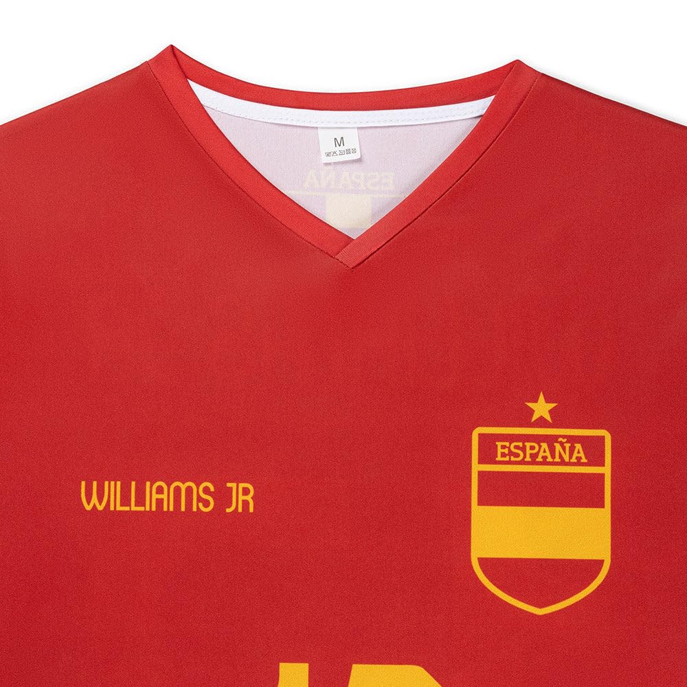 Kingdo Kit Calcio Spagna Williams - Bambino e Adulto - Ragazzi - Uomini - Divisa da Calcio - Maglietta Sportiva - Abbigliamento Sportivo