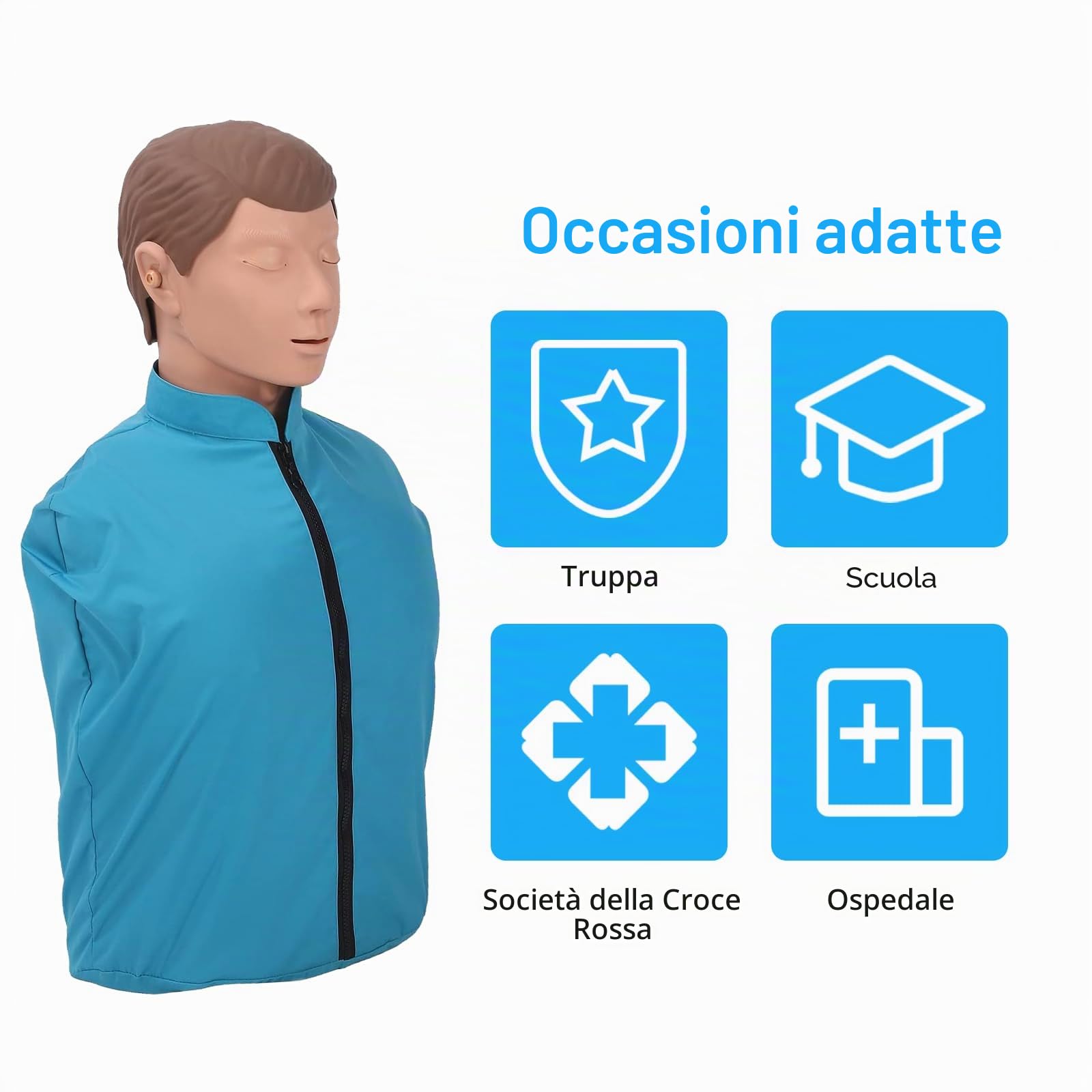 Manichino Rianimazione Per Adulti A Mezzo Corpo, Manichino Primo Soccorso Rcp Kit, Manichino Professionale Per Addestramento Modello Didattico