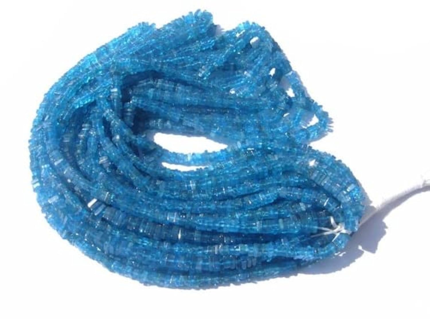Perles apatite bleue néon de qualité supérieure, pierres naturelles taillées à la main