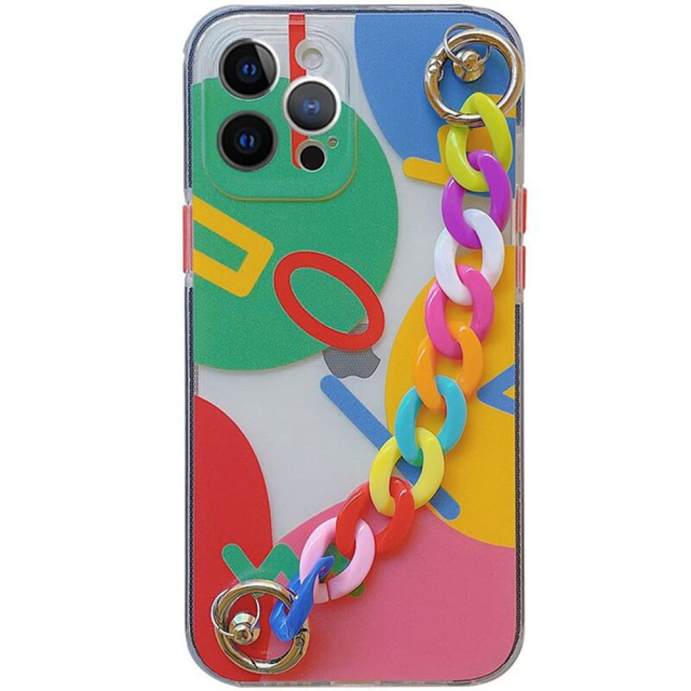 Étui avec XJchain pour iPhone 11ProMax coque transparente aux finitions géométriques