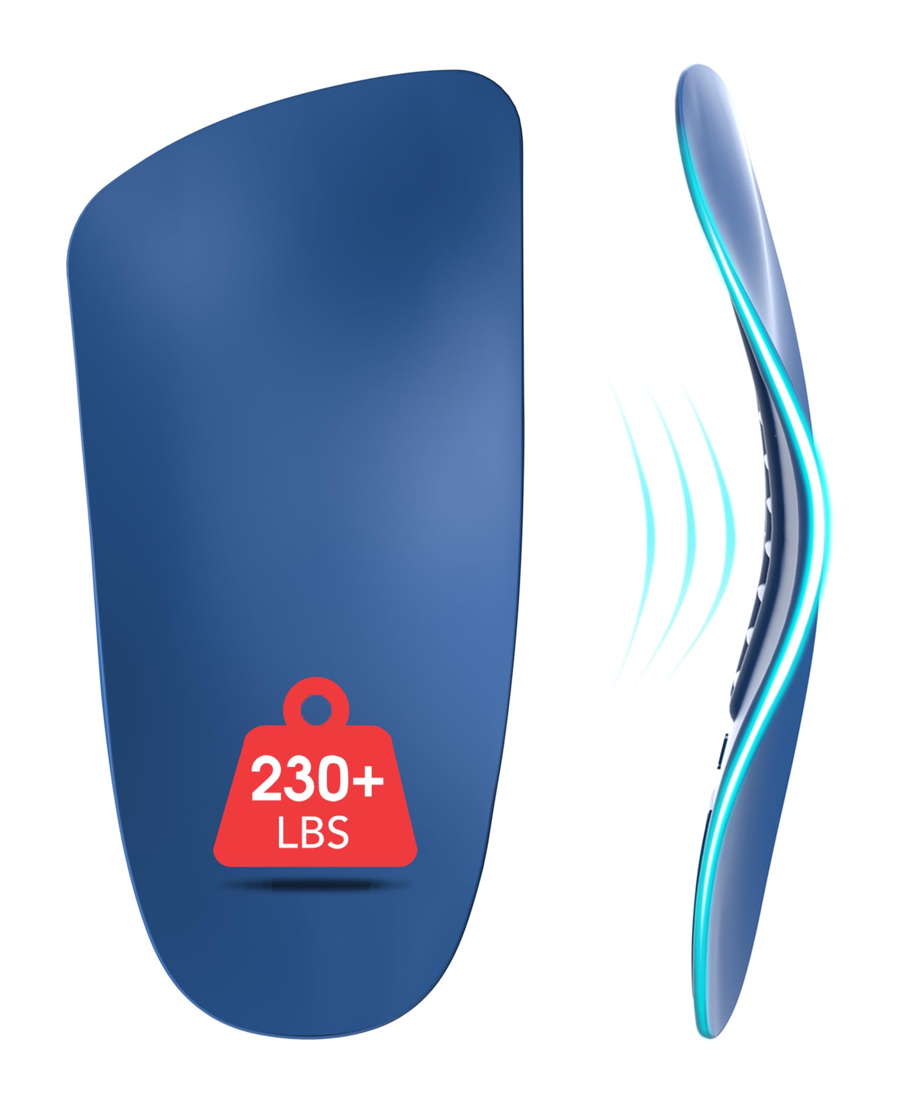 Plantar Fasciitis Relief Low Arch Support Inserts Women Men 3/4 Length,Thin Shoe Inserts Orthotics Insoles for Flat Feet,Fallen Arches,Foot Pain