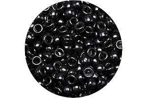 Eppingwin 1000 Piece Solid Black Pony Beads for Hair Braiding - DIY Crafts Jewelry Making