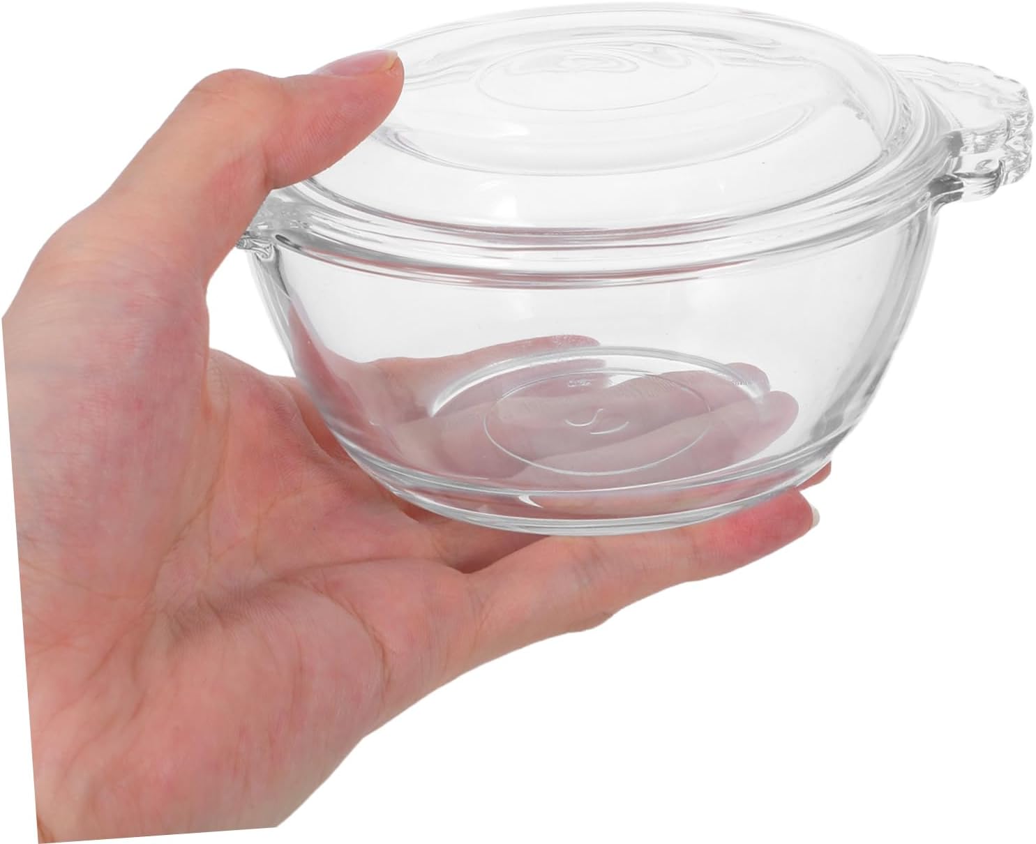 Zerodeko 1pc Microwavable Glass Steamed Egg Bowl Lid Small Bowl for Cooking Cover for Home Kitchen Egg Steamer for Pudding Dessert
