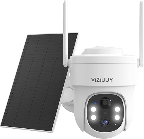 Cámara de seguridad solar de 3 MP para exteriores, cámara de seguridad inalámbrica con batería con visión de 360, panorámica e inclinación, visión