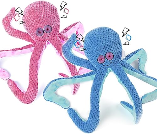 Juguetes chirriantes para perros, juguetes de peluche arrugados para perros grandes, medianos y pequeños, juguetes masticables duraderos de pulpo