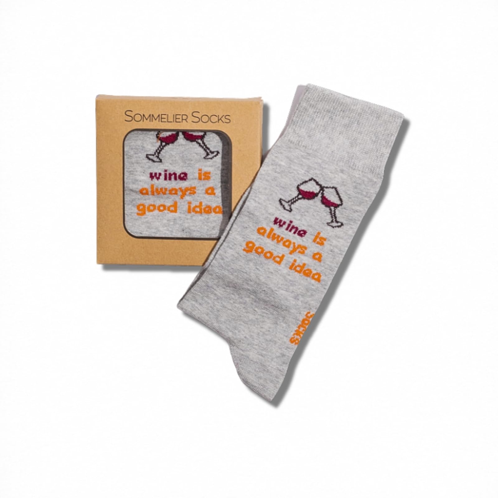 Sommelier Socks Unisex Grey - Cheers - Uk Size 7.5-11.5