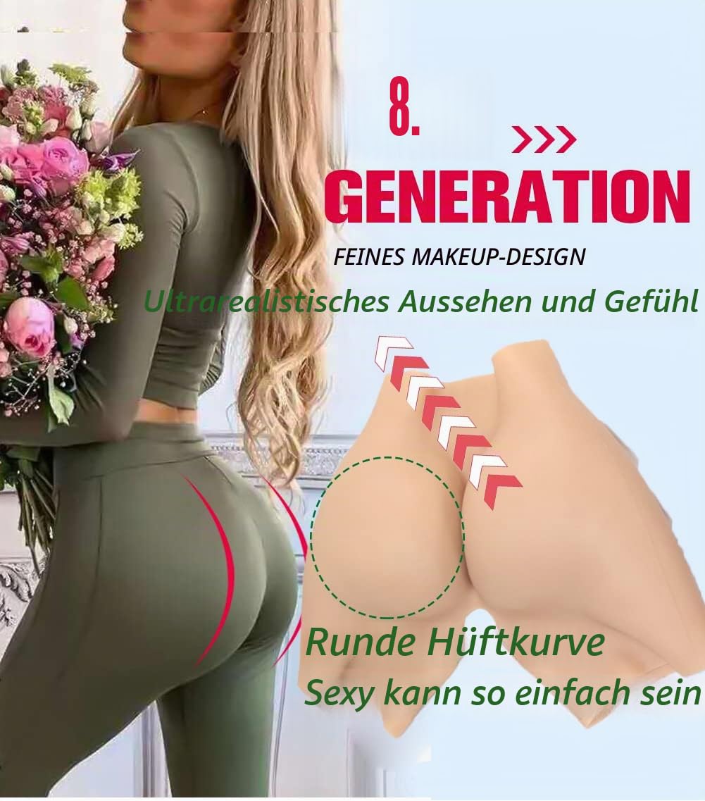 FSYH Silikon-Hose Offener Schritt GesäßVergrößErungs-HöSchen Hip Lift Butt Shaper Control Panty füR Frauen Falsche HüFten,Girly White