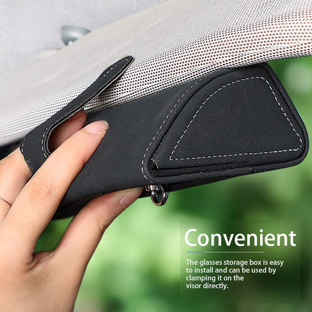 PORFOYO Sonnenbrillenhalter Fürs Auto - Praktisches Brillenetui Für Die Sonnenblende