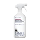 ATTITUDE All Purpose Cleaner Spray, EWG Verified, Vegan, Made with 94% Plant-Based Ingredients, Streak-Free for Kitchen, Bathroom, Glass & More, Unscented, 27.1 Fl Oz