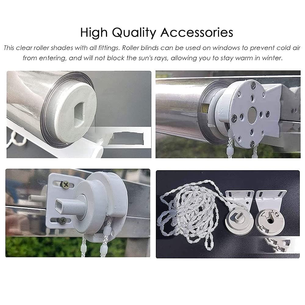 Stores enrouleurs 100% De Rideaux De Patio Sans Panne D'électricité, Rideaux Extra-larges, Rideaux En Verre Coulissant, Rideaux Imperméables Transparents (Color : Clear, Size : 80x80cm)