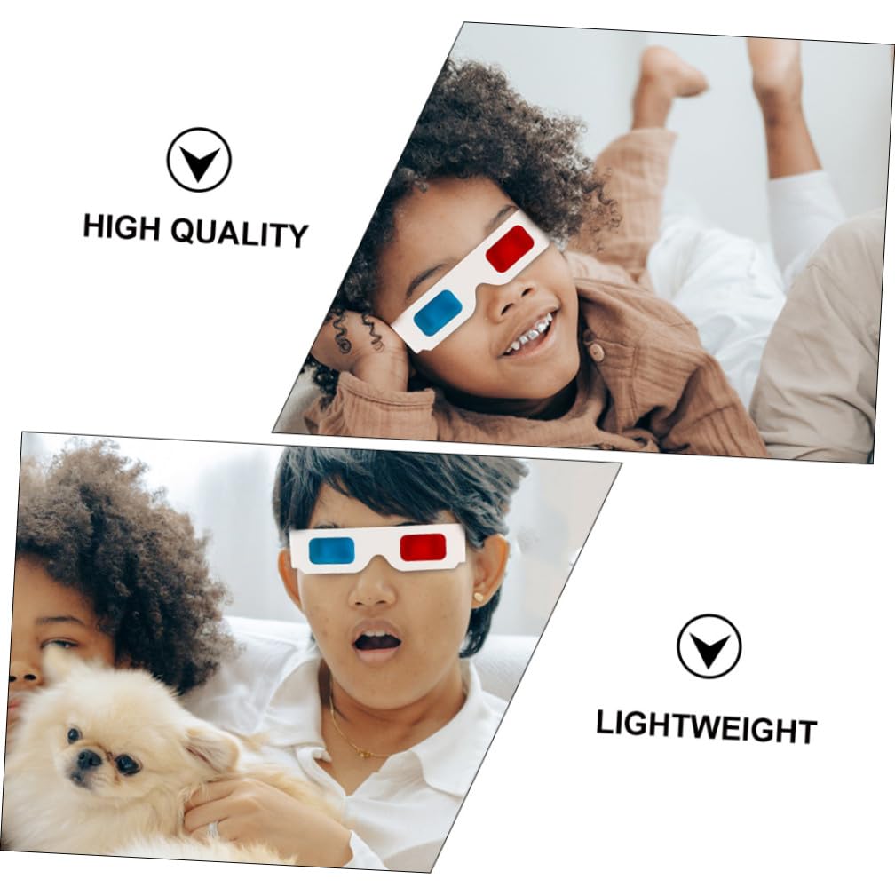 VANZACK 30 Pezzi Occhiali 3d in Cartone Anaglifi Lenti Rosse e Blu, Usa e Getta Leggeri e Adulti, Accessori per Cinema Domestico e Visione Video Spettacolari