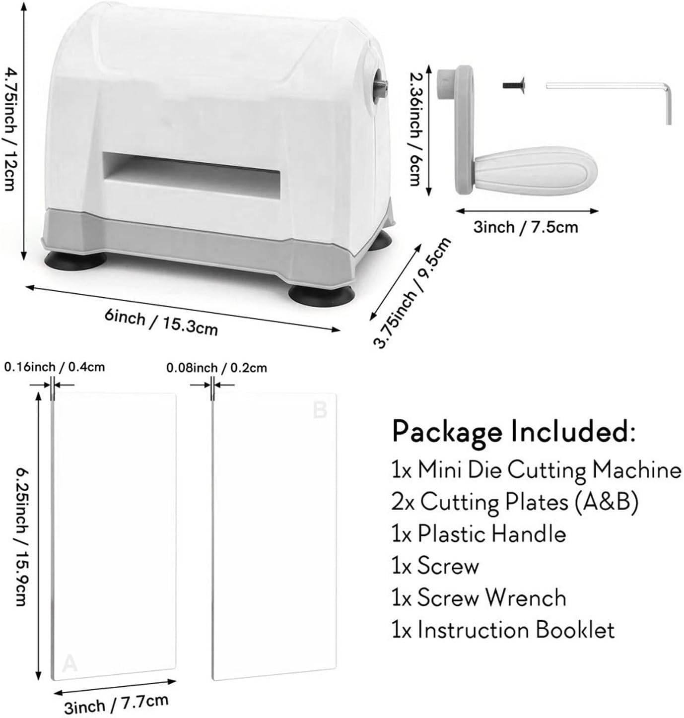 Luqeeg Manual Die Cutting Machine, Portable Scrapbooking Card Making Die Cutting Tool with Non Slip Pads for 3 Inch or Smaller Card Making Scrapbook Decoration Paper Crafting