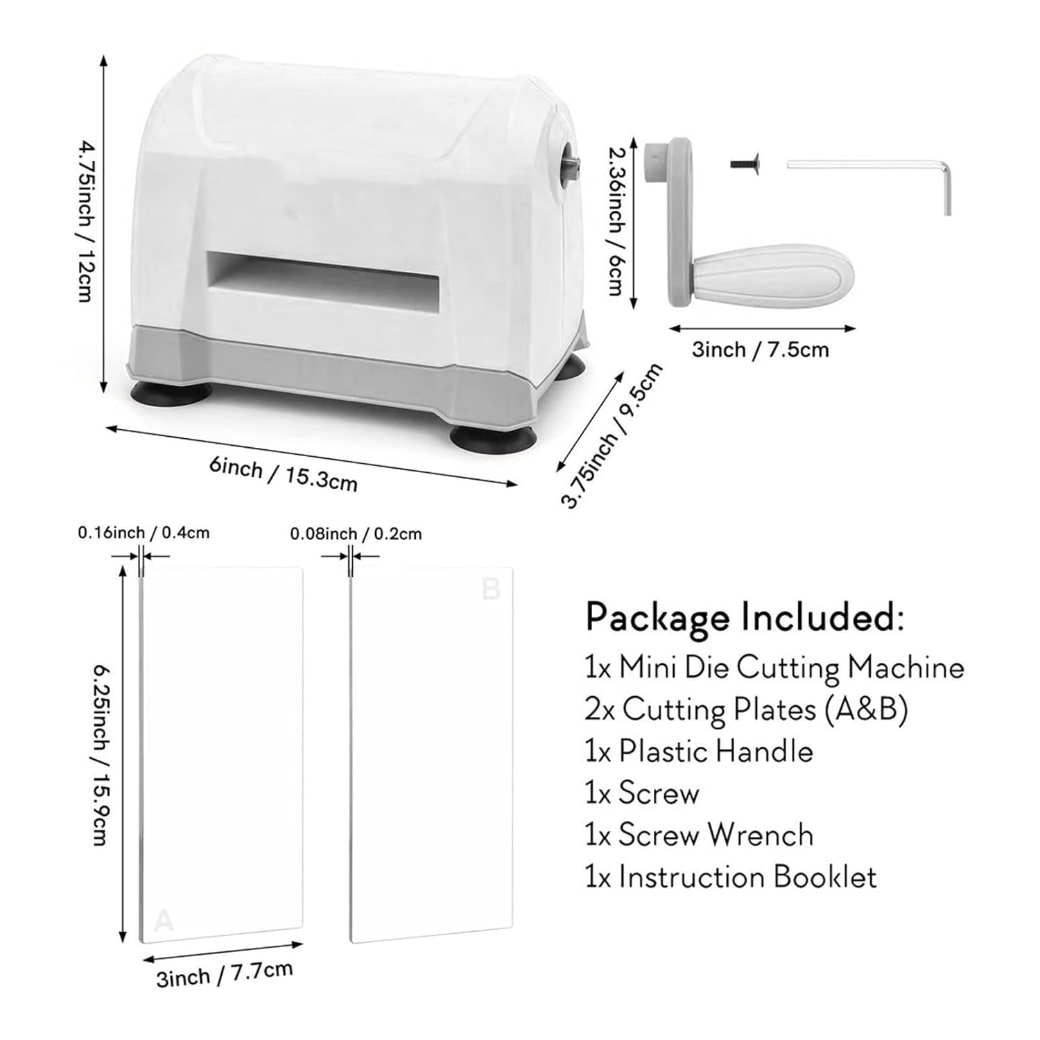 Manual Die Cutting Machine, Portable Scrapbooking Card Making Tool, Non Slip Pads Cutting Machine for 3 Inch & Smaller Dies, Ideal for DIY Projects