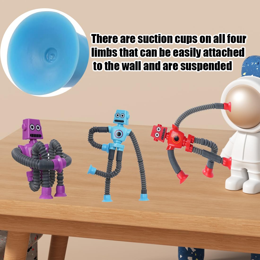 Felly Robot Giocattolo con Ventosa Telescopica, Giocattoli antistress per bambini, Giocattoli con cui puoi giocare in bagno, Giocattolo Educativo Contro Lo Stress con Tubo Estensibile