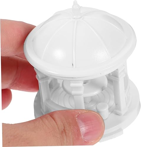 Miniatura 4 de TOYANDONA 2 piezas mini valla Gazebo decoración del hogar paisaje miniatura figura paisaje miniatura ornamentos de paisaje pagoda modelo decoración