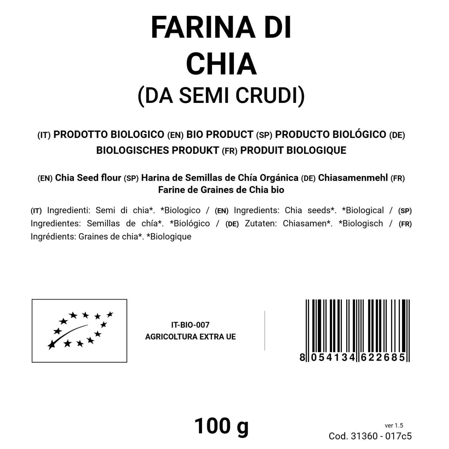 Bongiovanni Bontà Naturali Farina Di Semi Di Chia 100G Bio