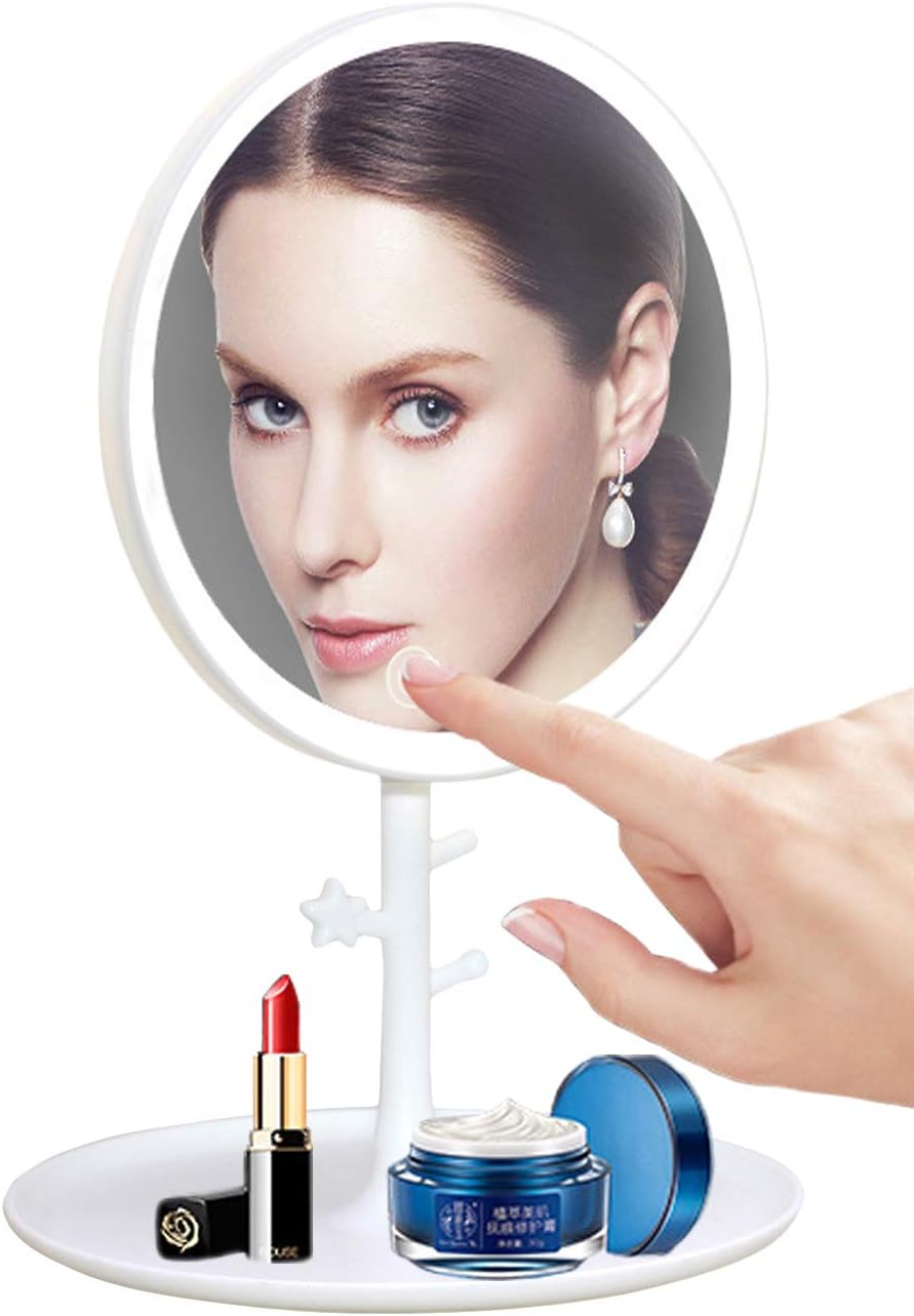 Beyeeway Makeup Mirror Touch Screen Vanity Mirror with LED Brightness