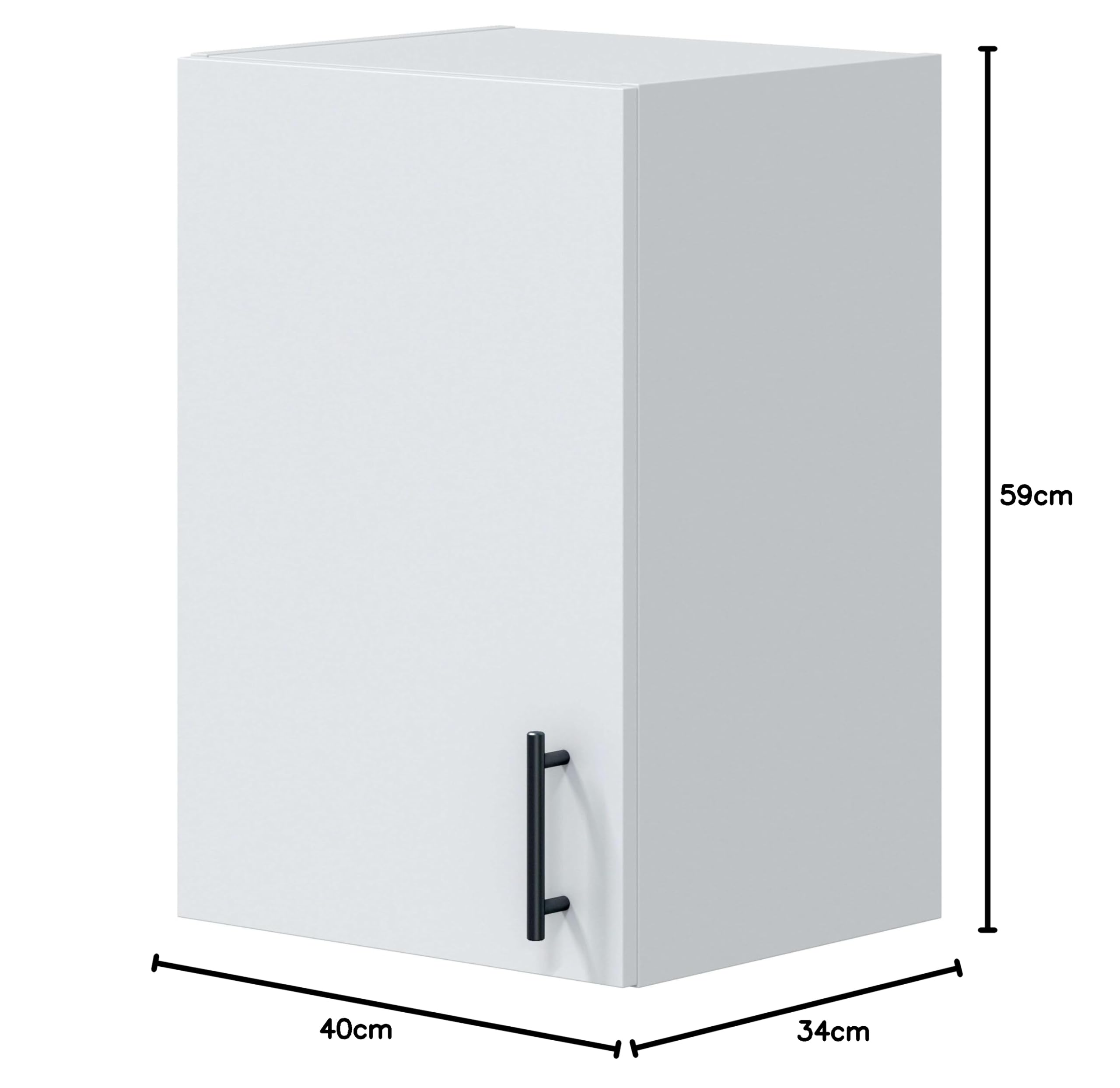 Miroytengo Módulo Alto de Cocina para Colgar 40 cm Mueble Alto Cocina Moderna Kira en Blanco Brillo 40x59x34 cm