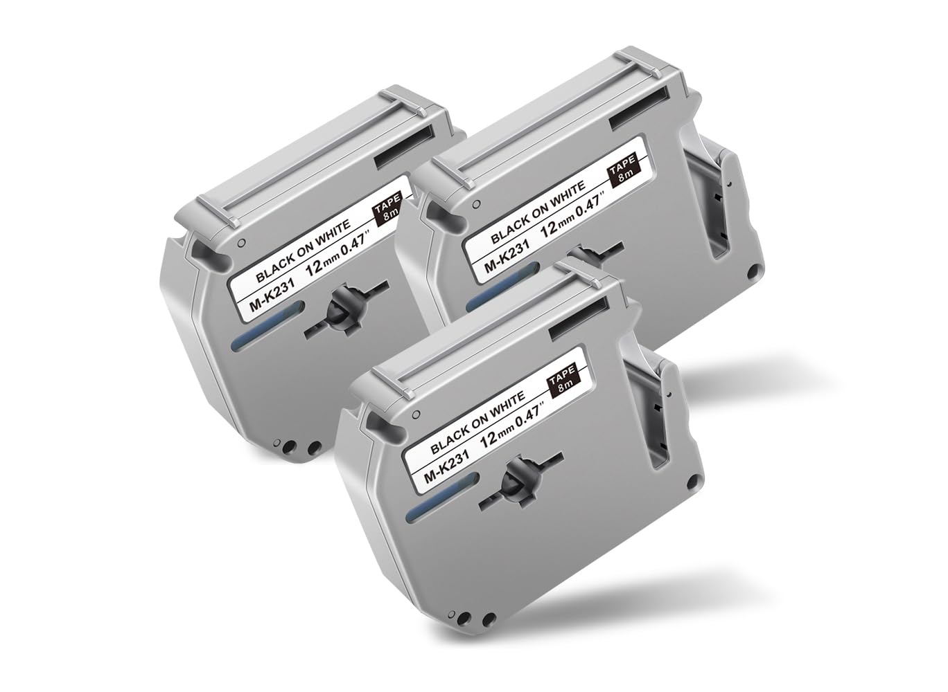 UNOKA MK231 Label Tape White Replace for Brother Ptouch M Tape 12mm 0.47 White, M-K231 M-K231s M231 Refills for Label Maker PT-65 PT-85 PT-M95 PT-90