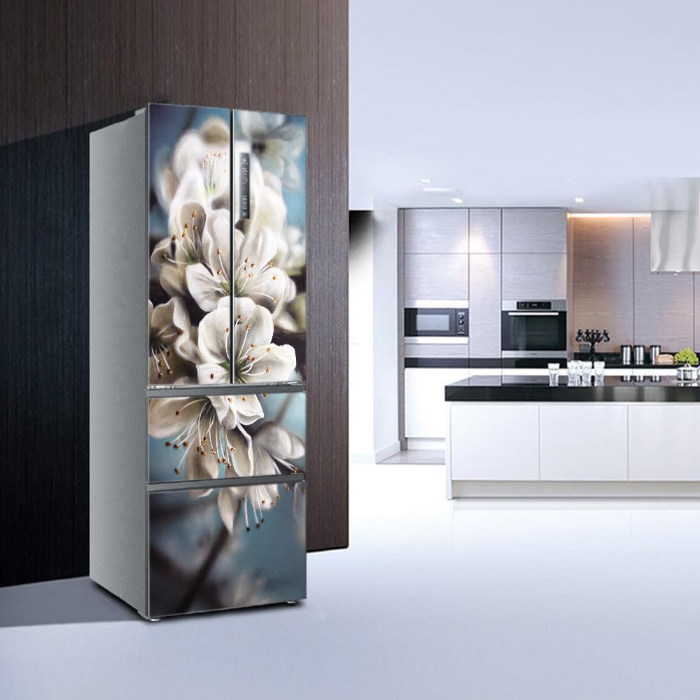Adesivi Per Frigorifero 3D - Decorazione Murale Fiore Bianco Per Cucina - Foto 7